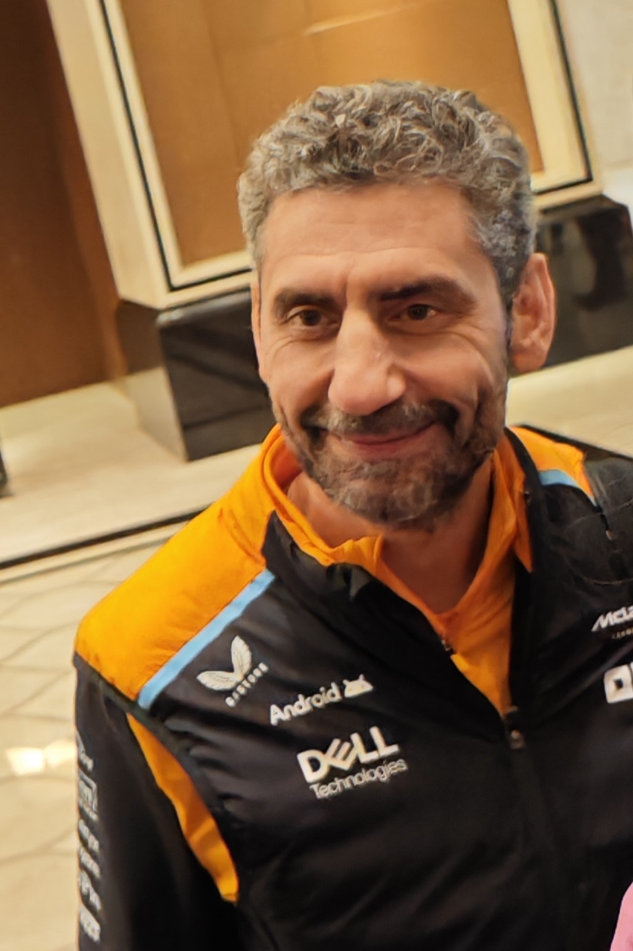 Andrea Stella McLaren F1 Team Principal in Paddock Discussion